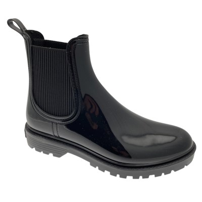 TONI PONS CAVAN  stivaletto ancke boot nero gomma vernice anckle boot