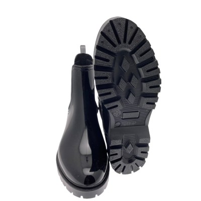 TONI PONS CAVAN  stivaletto ancke boot nero gomma vernice anckle boot