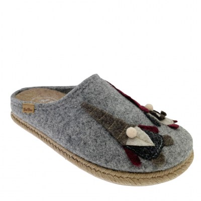 TONI PONS SLIPPERS MIRI-EF slipper in gray wool Xmas gnomes