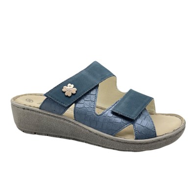 DE FONSECA MACERATA ciabatta sabot scalzato per donna a strappo  blu