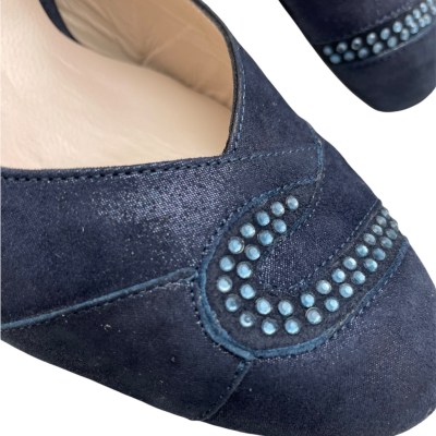 MELLUSO linea seta  X589 sandalo per donna sling back decoltè blu notte