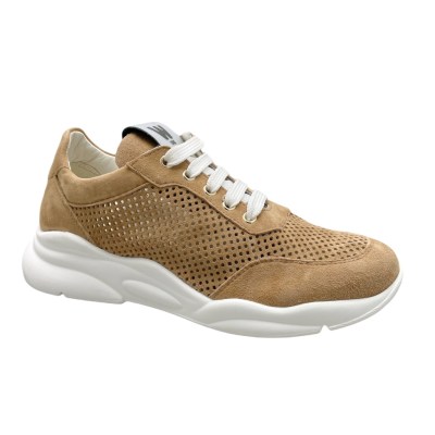 MELLUSO WALK R2032 CLARA sneaker scarpa per donna sportiva camel traforata soletta estraibile