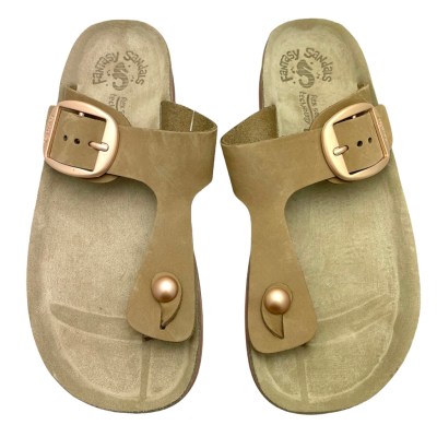 FANTASY SANDALS BROOKE ciabatta per donna  infradito flexsole verde oliva con fibbia regolabile