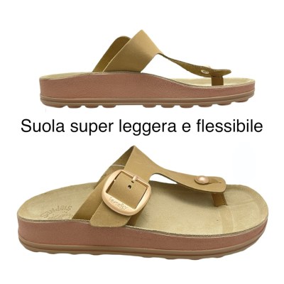 FANTASY SANDALS BROOKE ciabatta per donna  infradito flexsole verde oliva con fibbia regolabile