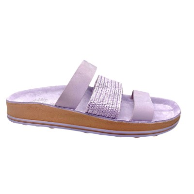 FANTASY SANDALS ciabatta per donna aperta sabot scalzato elasticizzato flexsole LILLA LAVANDA