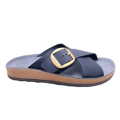 FANTASY SANDALS MISTI ciabatta per donna sabot scalzato flexsole blu con fibbia REGOLABILE