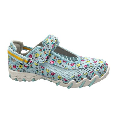 Mephisto Allrounder NIRO scarpa donna sneaker ballerina jeans millefiori fantasy  soletta estraibile aqua sky