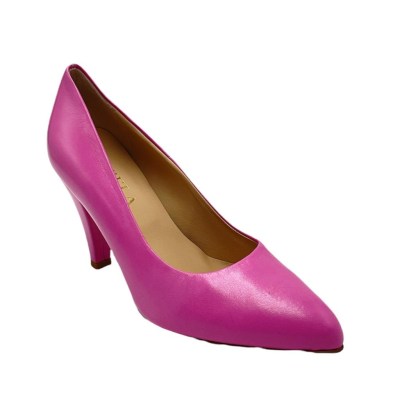 Angela Calzature Numeri Speciali special numbers Shoes fuchsia leather heel 8 cm