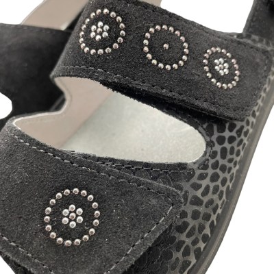 MELLUSO LINEA WALK sandalo nero per donna 41 42 regolabile soletta estraibile