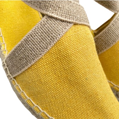 Toni Pons TERRA - V espadrillas giallo groc con elastico inscrociato sandalo chiuso ideale per piede sottile