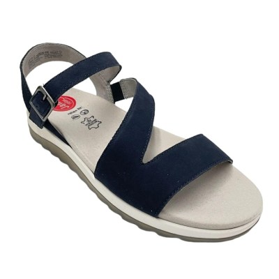 JANA sandali in ecocamoscio colore blu tacco basso 1-4 cm   42,43,44,45 giovanili e comodi numeri speciali    