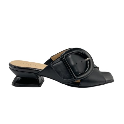 Angela Calzature Numeri Speciali sandali in pelle colore nero tacco basso 1-4 cm   32,33,34,42,43,44 numeri speciali    