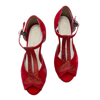 Angela Calzature Ballo special numbers Shoes Red chamois heel 6 cm