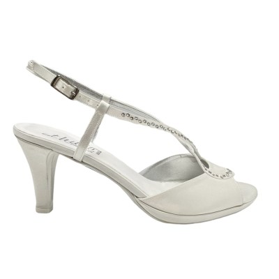 Melluso Elegance  Shoes White satin heel 6 cm