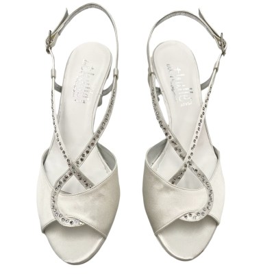 Melluso Elegance  Shoes White satin heel 6 cm