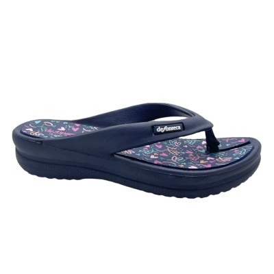 DE FONSECA lady ISCHIA flip flops in rubber perl sea and swimming pool with blue wedge