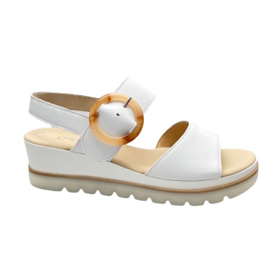 SANDAL for woman 42 43 white with double strap with wedge heel