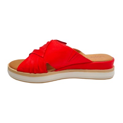 MELLUSO WALK K55118B sabot scalzato ciabatta aperta sandalo per donna rosso con rouge