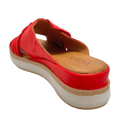 MELLUSO WALK K55118B sabot scalzato ciabatta aperta sandalo per donna rosso con rouge