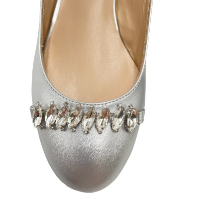 Angela Calzature Elegance  Shoes Grey leather heel 3 cm