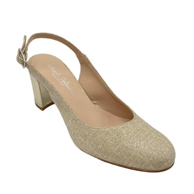 Angela Calzature Elegance  Shoes Beige tessuto galassia heel 6 cm