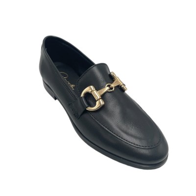 Angela Calzature Numeri Speciali mocassini in pelle colore nero tacco piatto fino a 1 cm   donna 34,41,42,43     