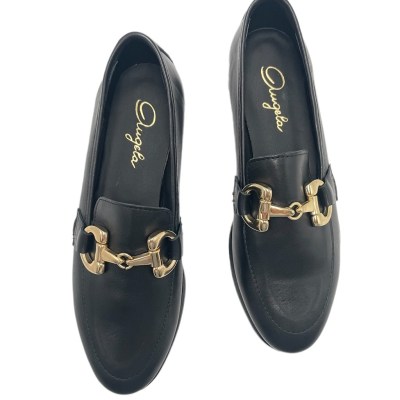 Angela Calzature Numeri Speciali  Shoes black leather heel 1 cm