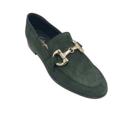 Angela Calzature Numeri Speciali mocassini in camoscio colore verde tacco piatto fino a 1 cm   donna 34,41,42,43     