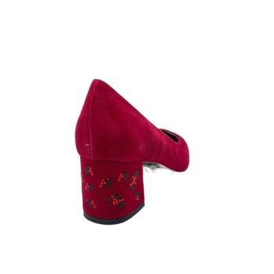 Soffice Sogno Elegance  Shoes bordeaux chamois heel 5 cm