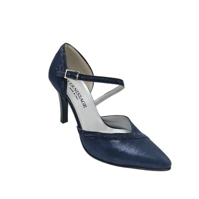 Soffice Sogno Elegance  Shoes Blue leather heel 9 cm