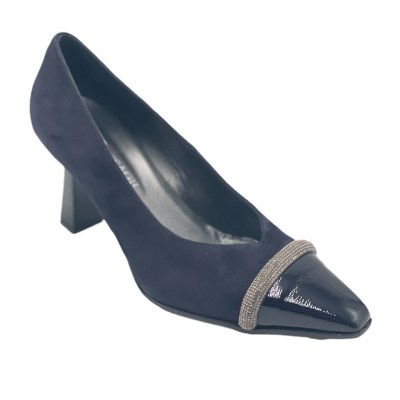 Soffice Sogno Elegance  Shoes Blue chamois heel 7 cm
