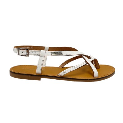 Les Tropeziennes sandali in pelle colore bianco tacco piatto fino a 1 cm   by moda Saint-Tropez     