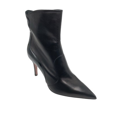 Angela Calzature Elegance stivaletti in pelle colore nero tacco alto 8-11 cm   donna 33,34,41,42,43 numeri speciali    