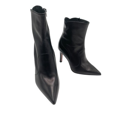 Angela Calzature Elegance stivaletti in pelle colore nero tacco alto 8-11 cm   donna 33,34,41,42,43 numeri speciali    