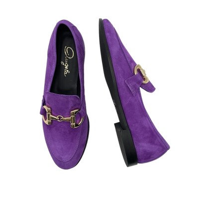 Angela Calzature mocassini in camoscio colore viola tacco basso 1-4 cm   donna galmour     