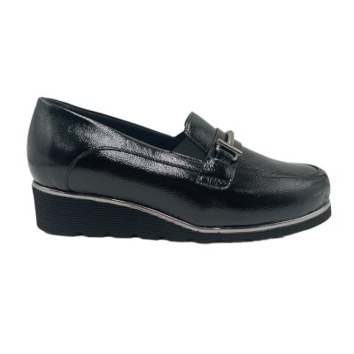 SUSIMODA  Shoes black leather heel 3 cm