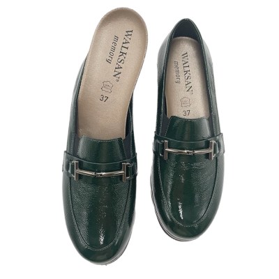 SUSIMODA  Shoes Green leather heel 3 cm