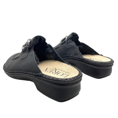 Shoe factory LOREN M2949 closed slipper black moccasin removable insole 42 shape L
