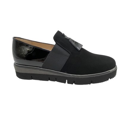 Angela Calzature mocassini in camoscio colore nero tacco basso 1-4 cm   donna 33,34 numeri speciali    