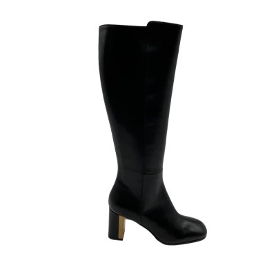 Angela Calzature Elegance stivali al ginocchio in pelle colore nero tacco medio 4-7 cm   donna dal 34 al 42 numeri speciali    