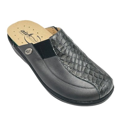 Robert pantofole ciabatte in pelle colore grigio tacco basso 1-4 cm   comfort e benessere     