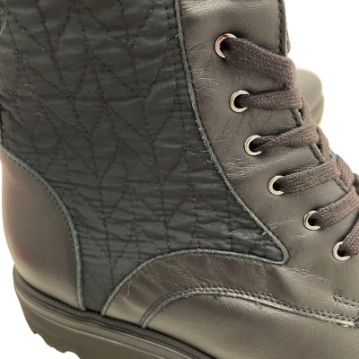 Calzaturificio Loren C4024 anfibio polacchino nero per donna anckle boot con lycra forma large