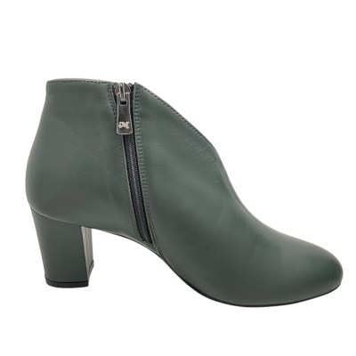 MELLUSO Z420 accollato anckle boot stivaletto per donna verde tacco scollo a V 33