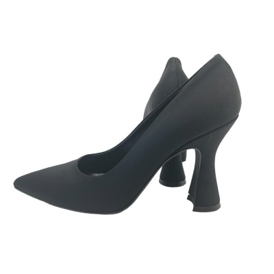 Angela Calzature Elegance decollete in tessuto colore nero tacco alto 8-11 cm   moda e grinta     