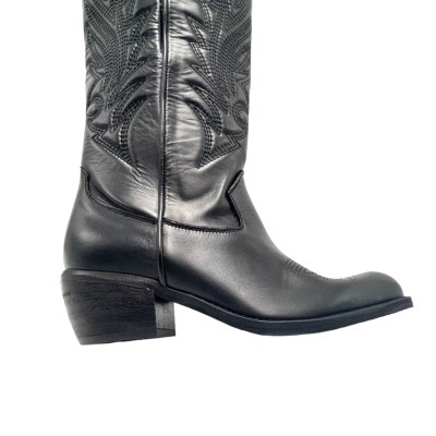 Angela Calzature  Shoes black leather heel 5 cm