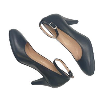 Angela Calzature Numeri Speciali special numbers Shoes black leather heel 6 cm