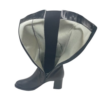 Angela Calzature Numeri Speciali stivali al ginocchio in pelle colore nero tacco medio 4-7 cm   stivale alto donna numeri 43,44 numeri speciali    