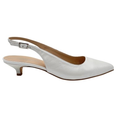 Angela calzature Sposa  Shoes White pelle perlata heel 3 cm