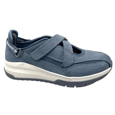 JANA scarpa per donna ballerina sneaker sportiva blue jeans a strappo