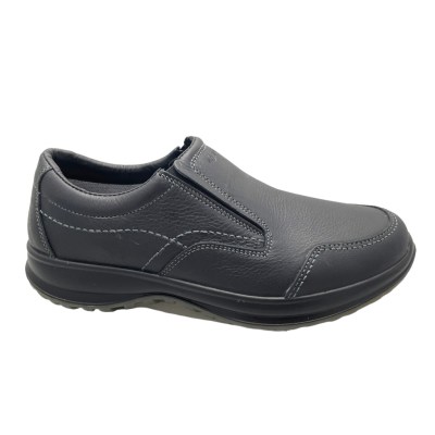 LOREN G0358 scarpa uomo mocassino accollato nero soletta estraibile